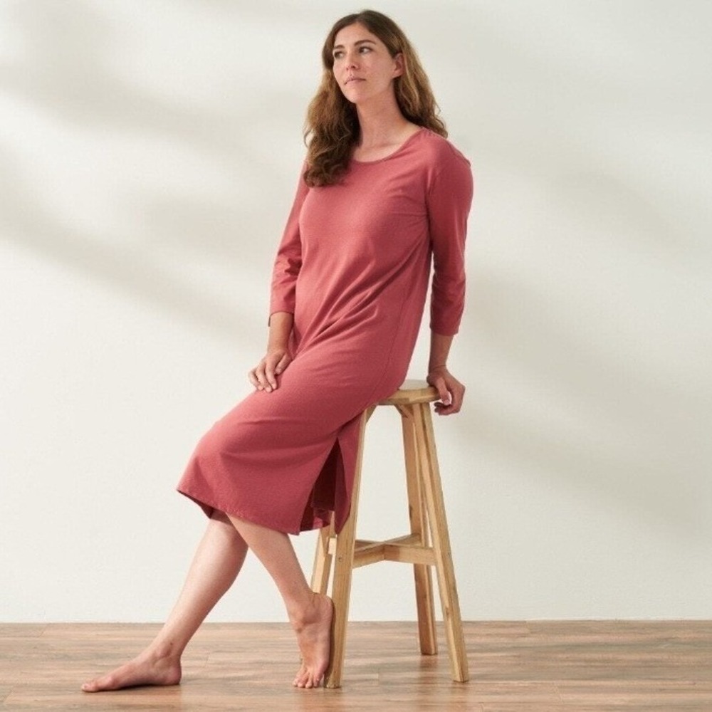 Solstice organic cotton coyuchi nightgown quarter sleeve lounge grandmacore
